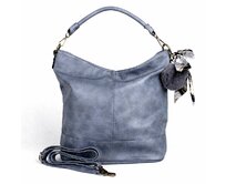 Velká džínově modrá kabelka na rameno i crossbody FLORA&amp;CO F2560 modrá, syntetická kůže