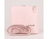 Růžová malá kožená crossbody kabelka no. 55 růžová, kůže