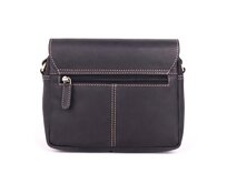 Černá pevná kožená crossbody kabelka HGL no. 963 černá, kůže