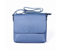 Střední kožená modrá crossbody kabelka/podél těla Vera Pelle 62 modrá, kůže