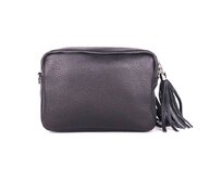 Malá černá kožená crossbody kabelka Vera Pelle no. 76 černá, kůže