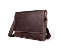 Dvouddílová velká kožená tmavěhnědá crossbody taška GreenWood no. 117 tmavěhnědá, kůže