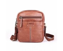 Luxusní kožená hladká hnědá crossbody taška Marta Ponti no. 006 hnědá, kůže