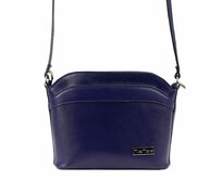 Tmavěmodrá malá kožená crossbody kabelka Mia More no. 009 tmavěmodrá, kůže