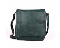 Malá tmavězelená crossbody kabelka ROMINA &amp; CO F21 s klopou tmavězelená, syntetická kůže