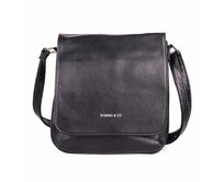 Malá černá crossbody kabelka ROMINA &amp; CO F21 s klopou černá, syntetická kůže