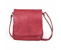 Malá tmavěčervená crossbody kabelka ROMINA &amp; CO F21 s klopou tmavěčervená, syntetická kůže