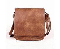 Malá hnědá crossbody kabelka ROMINA &amp; CO F21 s klopou hnědá, syntetická kůže