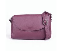 Malá kožená vínová crossbody kabelka Vera Pelle no. 63 vínová, kůže