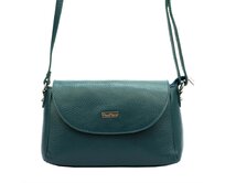 Malá kožená tmavětyrkysová crossbody kabelka Mia More no. 018 tmavětyrkysová, kůže