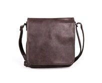 Malá tmavěhnědá (kávová) crossbody kabelka ROMINA &amp; CO F21 s klopou hnědá, syntetická kůže