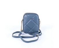 Dvouoddílová malá šedo-modrá crossbody kabelka David Jones 7020 šedo-modrá, syntetická kůže