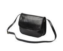 Lovecká černá středně velká kožená crossbody kabelka Florence no. 13 černá, kůže