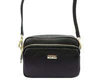 Malá kožená černá crossbody kabelka Mia More no. 062 černá, kůže