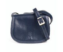 Tmavěmodrá malá kožená crossbody kabelka no. 46 modrá, kůže