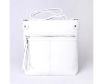 Malá kožená bílá crossbody kabelka Vera Pelle no. 60 bílá, kůže