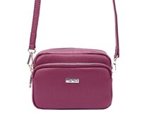 Malá kožená vínová crossbody kabelka Mia More no. 062 vínová, kůže