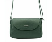 Malá kožená tmavězelená crossbody kabelka Mia More no. 018 tmavězelená, kůže