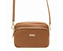 Malá kožená hnědá crossbody kabelka Mia More no. 062 hnědá, kůže