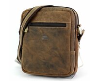 Dvouoddílová hnědá pánská kožená crossbody taška Nordee no. GM06 hnědá, kůže