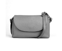 Malá kožená tmavěšedá crossbody kabelka Vera Pelle no. 63 tmavěšedá, kůže