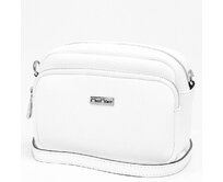 Malá kožená bílá crossbody kabelka Mia More no. 062 silver bílá, kůže