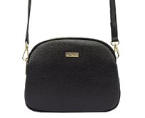 Tříoddílová černá kožená crossbody kabelka Mia More no. 064 černá, syntetická kůže