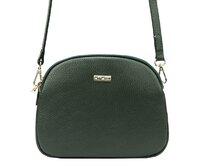 Tříoddílová tmavězelená kožená crossbody kabelka Mia More no. 064 tmavězelená, syntetická kůže