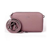 Tříoddílová malá starorůžová crossbody kabelka David Jones CM6905 starorůžová, syntetická kůže