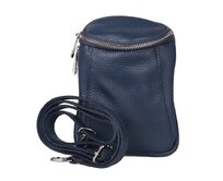 Dvouoddílová malá kožená tmavěmodrá crossbody kabelka Vera Pelle no. 72 tmavěmodrá, kůže