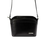 Černá malá kožená crossbody kabelka Mia More no. 009 černá, kůže