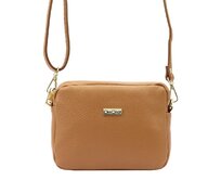 Malá hnědá kožená crossbody kabelka MiaMore no. 59 hnědá, kůže