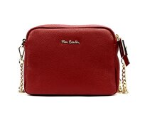 Malá kožená tmavěčervená crossbody kabelka Pierre Cardin no. 48 tmavěčervená, kůže