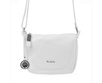 Střední velká kožená bílá crossbody kabelka Pierre Cardin no. 21 bílá, kůže