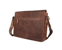 Velká kožená hladká hnědá crossbody taška GreenWood no. 588 hnědá, kůže