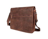 Opravdu velká kožená hladká hnědá crossbody taška GreenWood no. 835 hnědá, kůže