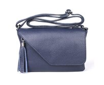 Malá tmavěmodrá kožená crossbody kabelka no. 151 modrá, kůže