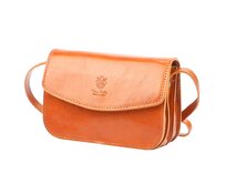 Malá lovecká světlehnědá kožená crossbody kabelka Florence no. 11 světlehnědá, kůže