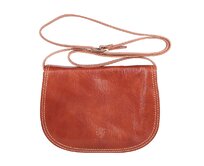 Světlehnědá středně velká kožená crossbody kabelka no. 49 hnědá, kůže