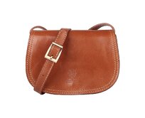 Světlehnědá malá kožená crossbody kabelka no. 46 světlehnědá, kůže