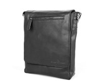 Středně velká černá kožená crossbody taška GreenWood no. 6308 černá, kůže