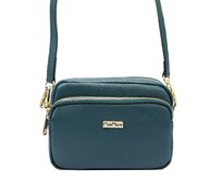 Malá kožená tyrkysová crossbody kabelka Mia More no. 062 tyrkysová, kůže