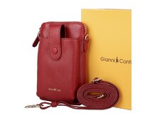 Kožená červená crossbody kabelka (pouzdro na mobil) Gianni Conti červená, kůže