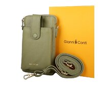 Kožená zelená crossbody kabelka (pouzdro na mobil) Gianni Conti zelená, kůže