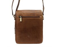 Menší hnědá kožená crossbody taška Nordee MSD03 hnědá, kůže