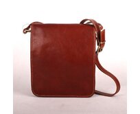 Unisex hnědá středně velká kožená crossbody taška no. 48 hnědá, kůže