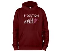 DOBRÝ TRIKO Mikina s potiskem Evoluce hrdinka Velikost: 2XL, Barva: Vínová Vínová, 2XL