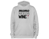 DOBRÝ TRIKO Mikina s potiskem Mama needs wine Velikost: 3XL, Barva: Světle šedý melír Světle šedý melír, 3XL