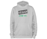 DOBRÝ TRIKO Mikina s potiskem a kapucí Vegan, protože chci Velikost: 3XL, Barva: Světle šedý melír Světle šedý melír, 3XL