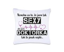 DOBRÝ TRIKO Polštář s potiskem 40 x 40 cm Sexy doktorka Oboustranný tisk: NE